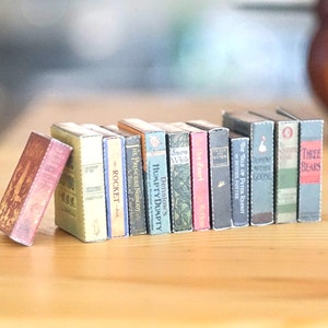 Realistic Miniature Books, Paper Craft Digital Template Pattern, Set of 12 Vintage Picture Book, Dollhouse item