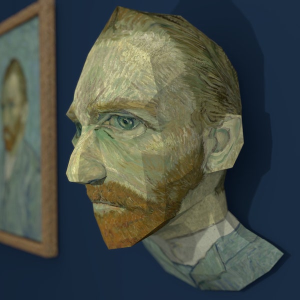 3D Paper Craft Low Poly Object Art Model Pattern DIY - Vincent van Gogh - Wall hanging type