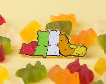 Gummy Bears Enamel Pin | Fun Gift Idea for Him or Her, Snacks and Gummies, Candies, Accessory for Dress, Lapel or Backpack