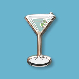 Martini Enamel Pin – Classic Cocktail Gift | Hard Enamel for Bartenders
