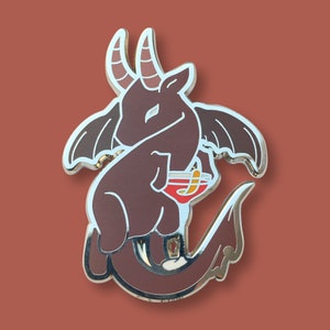 Jersey Devil Jack Rose Enamel Pin | Apple Brandy Cocktail, Mystical Beasts and Creatures, Devilish Brooch Design