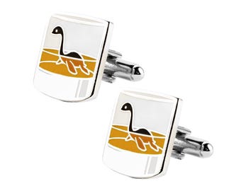 Scotch Ness Monster Cuff Links: Whimsical Whisky Lover Gift