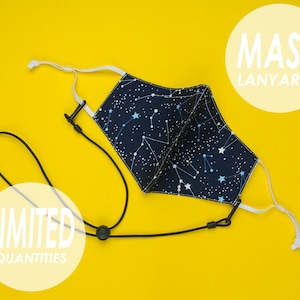 Face Mask Lanyard | Soft, Elastic, Men&#39;s, Women&#39;s, Adjustable Strap, Neck Strap, Face Mask Necklace, Holder, Ear Saver, Washable, Reusable