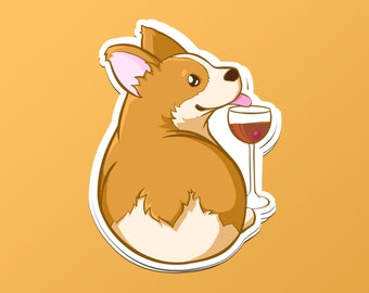 Corgi in Manhattan Sticker: Water-Resistant Laptop Decal