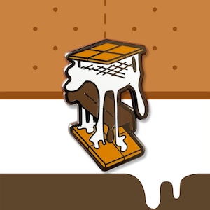 S&#39;mores Emaille Pin: Lagerfeuer Dessert Anstecknadel