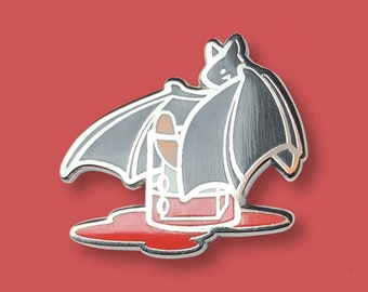 Count Negroni Pin: Silver-Plated Gin Cocktail Lapel Pin