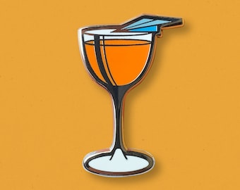 Paper Plane Cocktail Pin | Classic Cocktail Enamel Pin, Gift for Bartender, Mixology, Mixologist, Speakeasy Cocktail Pin