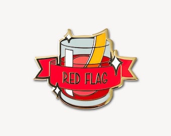 Negroni (Red Flag) Pin – Hard Enamel Gift for Him | Barware Accessory