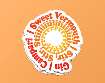 Negroni Stir Sticker: Cocktail Humor, Bartender Gift
