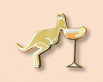 Kangaroo Sidecar Pin | Australia, Joey, Wildlife, Outback, Summer, Dessert, Forrest, Cute, Gift, Koala, Jewelry, Brooch, Lapel, Accessory