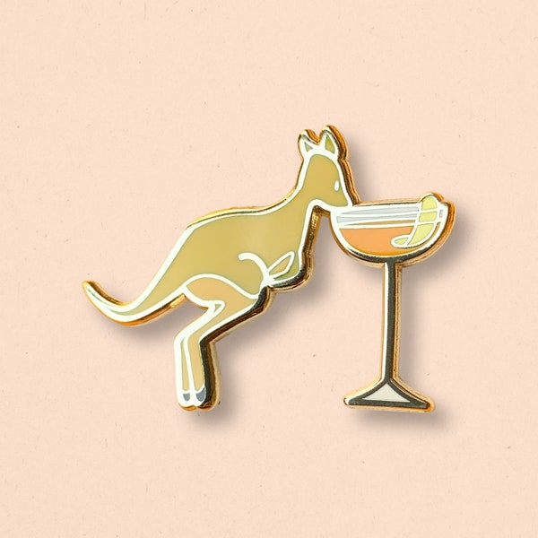 Kangaroo Sidecar Pin | Australia, Joey, Wildlife, Outback, Summer, Dessert, Forrest, Cute, Gift, Koala, Jewelry, Brooch, Lapel, Accessory