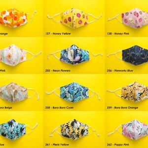 Floral Cotton Face Mask with Adjustable Ear Loops & Filter Pocket