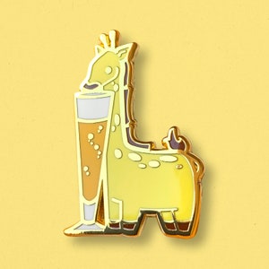 Giraffe Beer  Pin | Hops, Pilsner, Lager, Africa, Wildlife, Safari, Gift, Adorable, Cute, Yellow, Accessory, Lapel, Toy, Jewelry