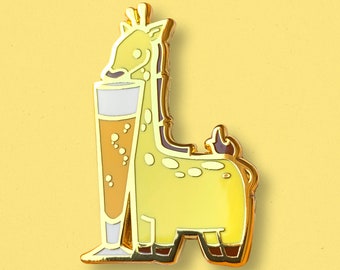 Pin de esmalte de cerveza Jirafa: un regalo para los amantes de la cerveza Pilsner