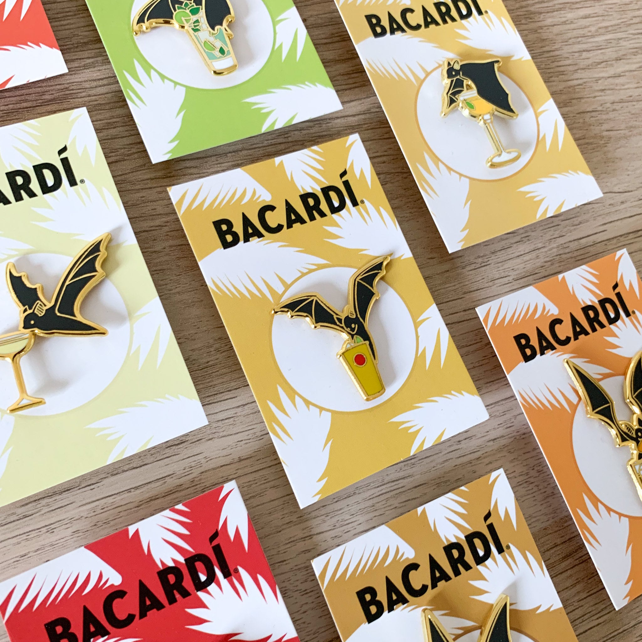 Bacardi Rum & Coke Bat Pin: Gold-plated Enamel Lapel Pin - Etsy