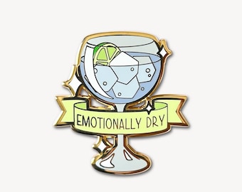 Gin & Tonic (Emotionally Dry) Pin – Hard Enamel Gift for Friends | Barware Accessory