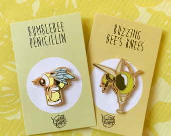 Bumblebee Pin Set | Honey, Spring, Hive, Charm, Cute, Jewelry, Beehive, Wax, Whisky, Adorable, Kawaii, Gift, Penicillin, Bee's Knees