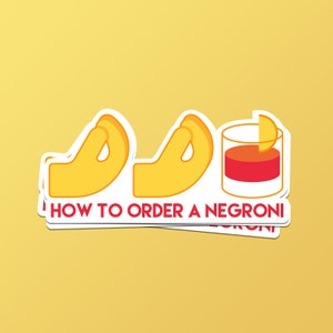Een Negroni-sticker bestellen | Cocktailcadeau, Summer Gin Drink, Funny Meme, Humor, Campari, Vermouth, Design, PVC, Water Proof
