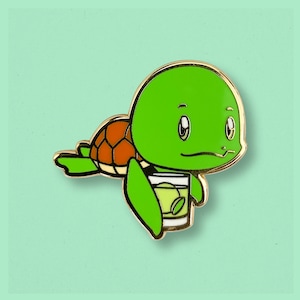 Groovy Gimlet  Pin | Cocktail, New York, Gin, Cute, Chibi, Adorable, Cute, Kawaii, Japanese, Japan, Turtle, Ocean, Beach, Sea