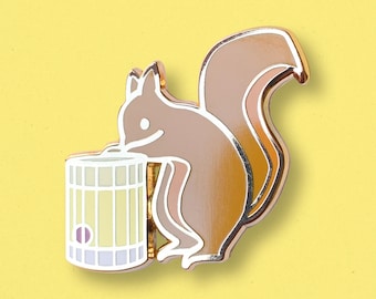 Squirrel Amaretto Sour Enamel Pin: Cocktail Critters Lapel Pin