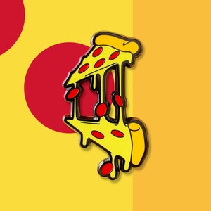 Pizza Slice Enamel Pin: Cheesy Pepperoni Lapel Brooch