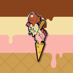 Ice Cream Enamel Pin: Dessert Lapel Brooch, Food Gift