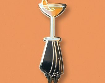 El Presidente Cocktail Pin: Bacardi Rum Enamel Lapel Pin