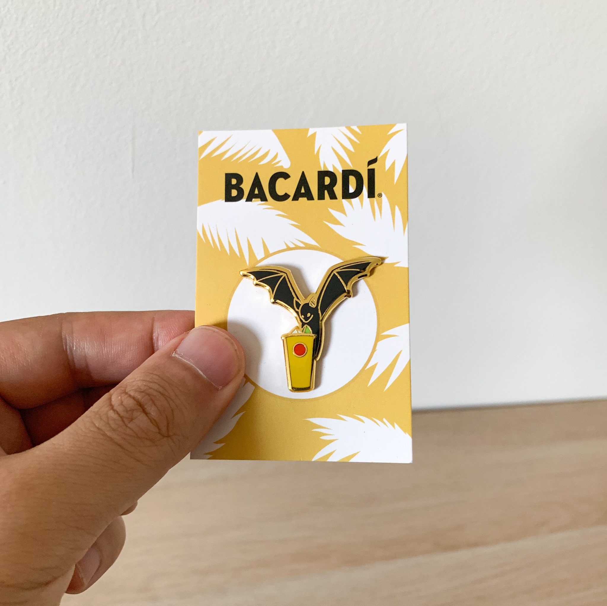Bacardi Rum & Coke Bat Pin: Gold-plated Enamel Lapel Pin - Etsy
