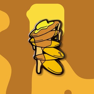 Pancakes Enamel Pin: Brunch Lapel Brooch