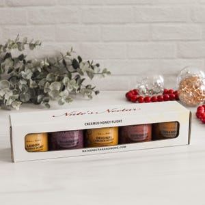 Creamed Honey Flight, Unqiue Gift, Hostess Gift, Stocking Stuffer, Gift for Anyone, Honey Lover, Packaged Gift, All Natural, Clean