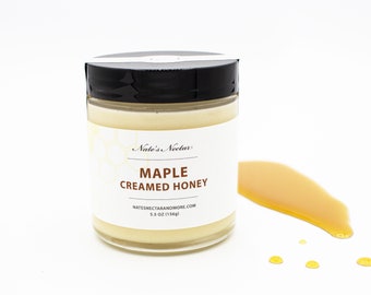 Maple Creamed Honey, 5.5 oz, Glass Jar