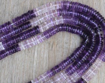 Heishi Tyre 5-5.5mm Loose Beads Gemstone For Jewelry Making Beads Beads For Bracelet 13 Inches Natural Amethyst Smooth Heishi Tyre Beads