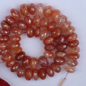 Natural 8 inch faceted moonstone gemstone rondelle gemstone beads, 9 mm, natural beads, natural sale,  moonstone gemstone beads