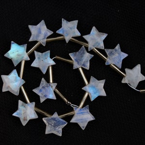 unique shape 12 pieces faceted star shape White RAINBOW MOONSTONE briolette beads 13x13 mm approx...100% natural stones, gemstones