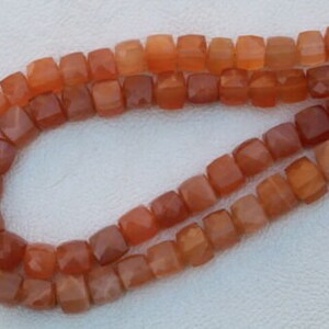 8 inches faceted peach moonstone cube beads gemstone 3D box beads, 5 MM -- 7 MM , natural beads, natural gemstone, sale, cube, faceted
