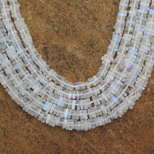8 inches of smooth rainbow MOONSTONE heishi square gemstone beads, 1 X 4 MM -- 2 X 5 MM , natural beads, natural gemstone, sale,  gemstone