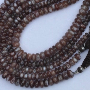 8 inch smooth coffee MOONSTONE rondelle gemstone beads 6---9 mm approx , natural moonstone, grey moonstone, natural, wholesale, best
