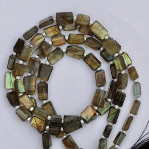 16 inch faceted LABRADORITE nugget fancy gemstone beads 4 x 7---4 x 10 mm approx.. A+ natural labradorite , fancy labradorite nuggets