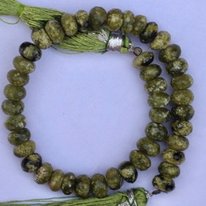 Natural 8 inch faceted serpentine gemstone rondelle gemstone beads, 7 mm, natural beads, natural serpentine sale, serpentine gemstone beads