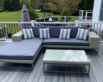 Fundas de cojines impermeables para exteriores personalizadas: Seccionales de patio y más