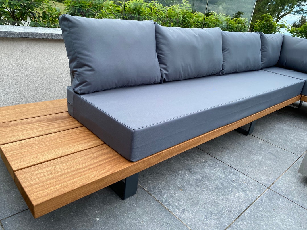 Grey Cushion Covers Water Resistant Charcoal Zippered Outdoor Cushion