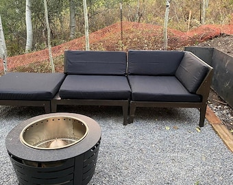 Fundas de cojín impermeables negras para exteriores: tamaño personalizado para porches y patios