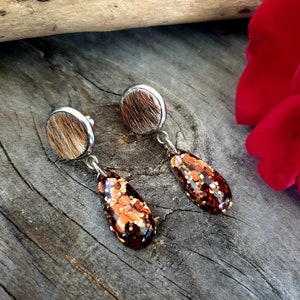 Hair On Hide and Resin Cowgirl Earrings