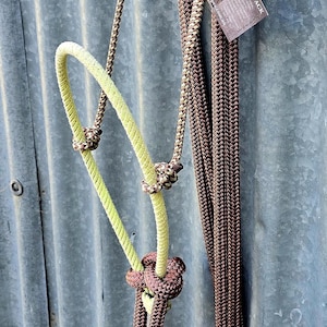 Lariat Nose Loping Hackamore with Slip Ear Headstall and Reins, Bit Less Bridle