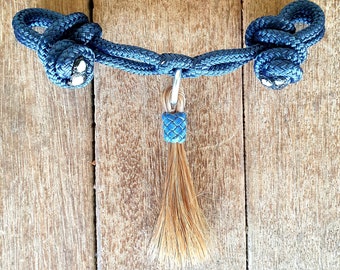 Knotted ROPE CHIN STRAP with Horse Hair Tassel - 35 colours to choose from.
