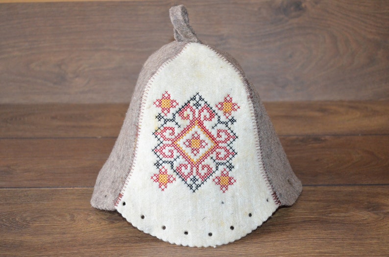 Ukrainian sauna hats banya hat ukraine original gift , bath hat made wool felt unisex steam bath, sauna, spa gifts the image 7