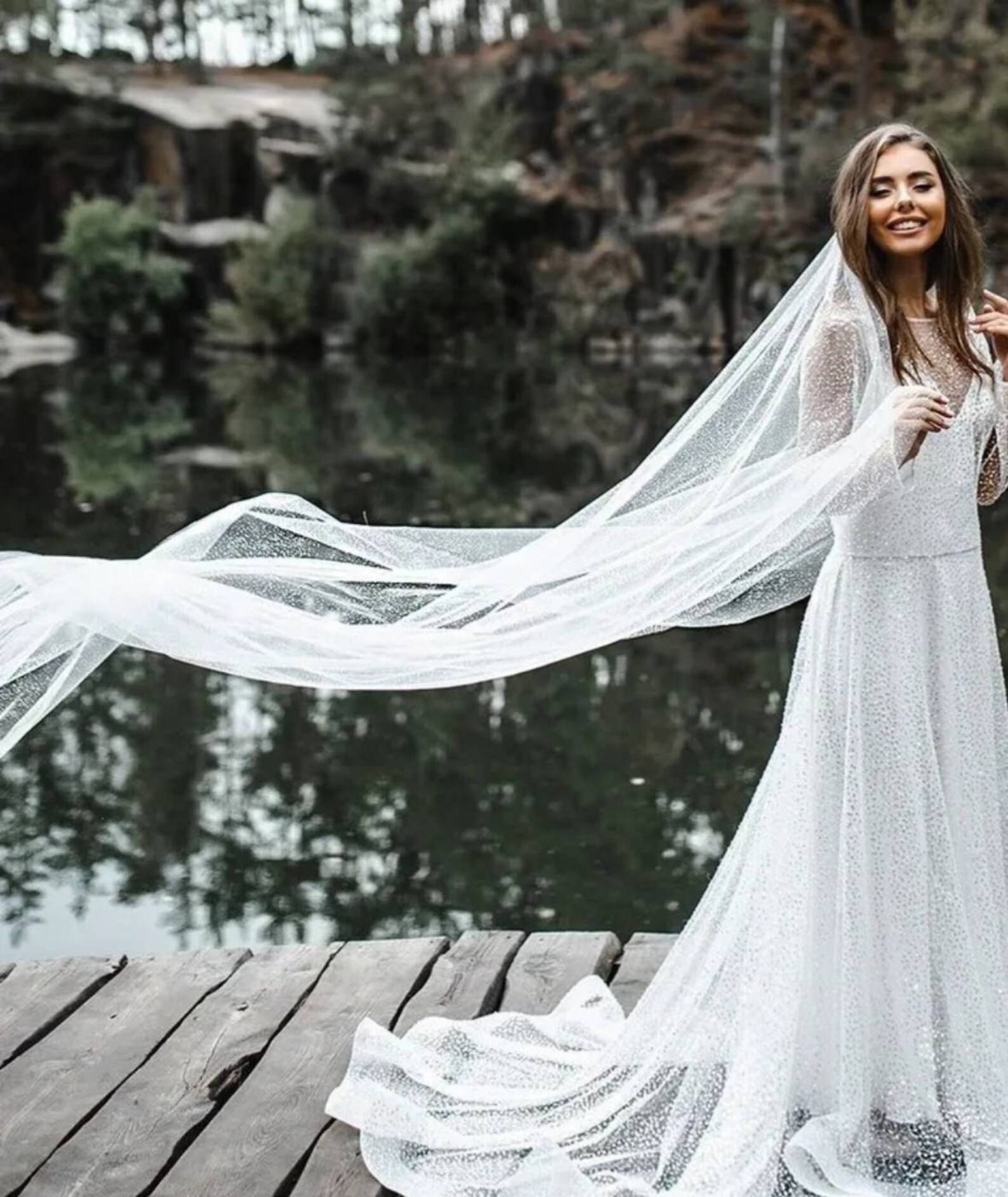 Wedding Veil Wedding Cape Wedding Veil Bride Long Wedding Veil Lace