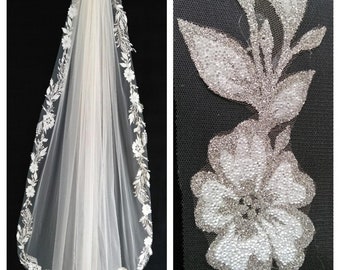 Wedding fingertip veil waltz length veil Cathedral Wedding Veil with comb lace Royal veil