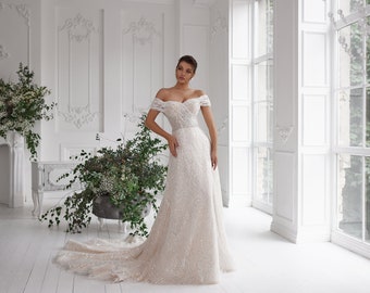 Luxurious Glam Wedding Dress Wedding dress bride Bridal Gown Lace wedding dress