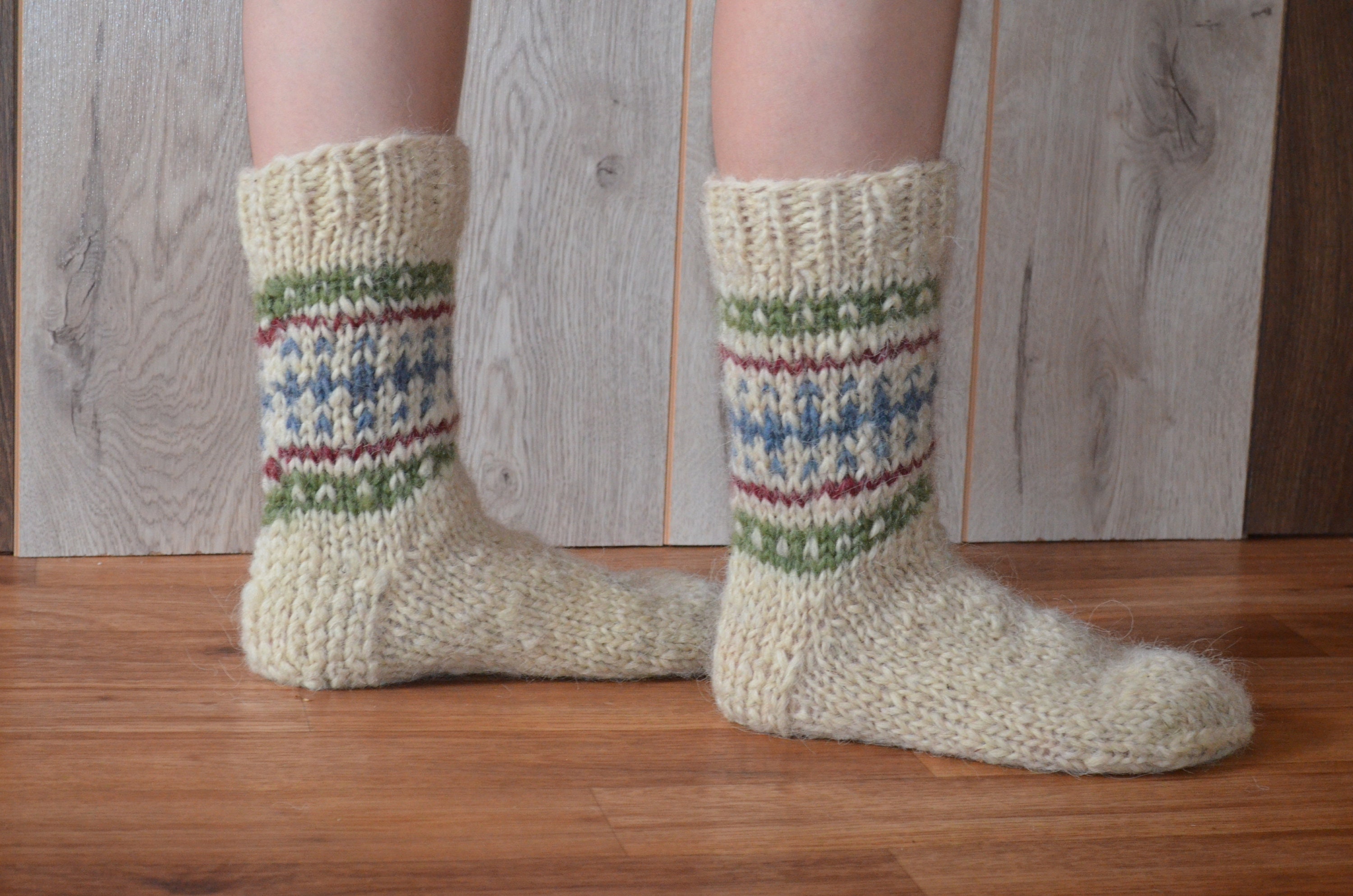 Pure sheep wool socks Handknitted socks natural wool Etsy